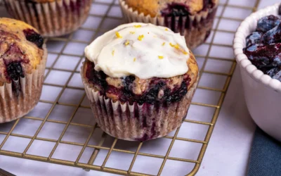 Muffins aux camerises et citron